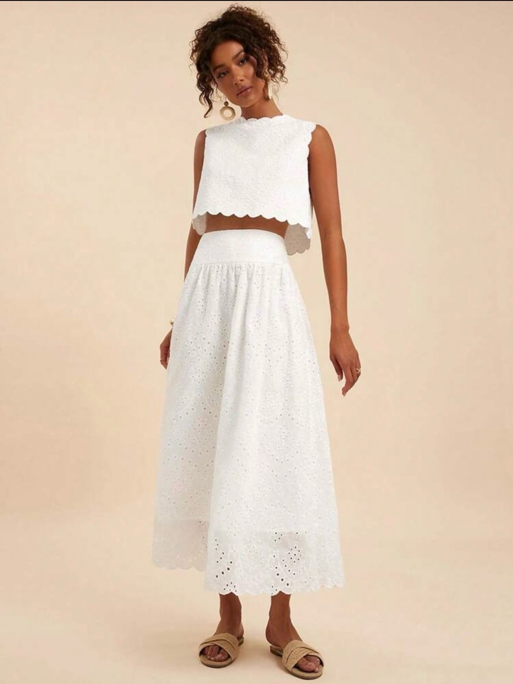 SHEIN White Eyelet Scalloped Maxi Skirt SET🤍🤍🤍🤍🤍🤍🤍🤍🤍🤍🤍🤍🤍🤍🤍🤍